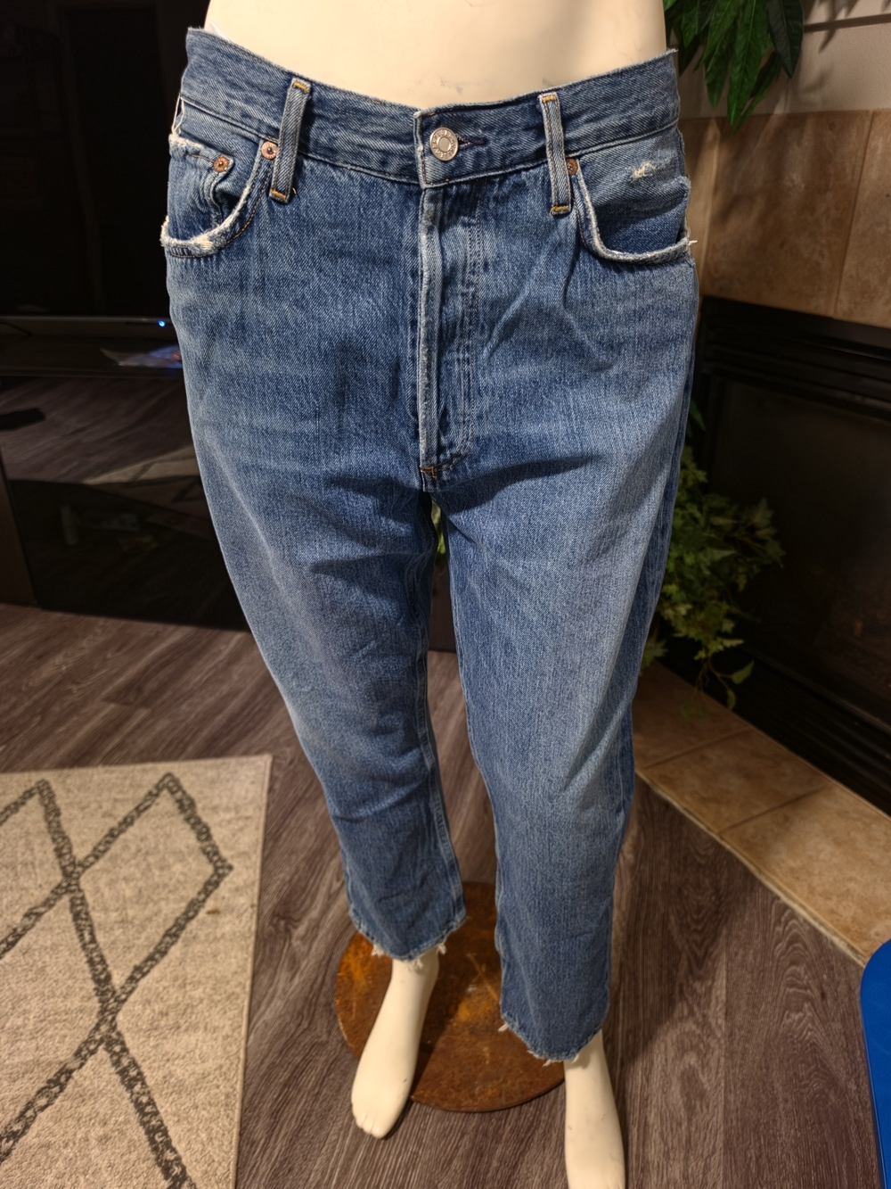 Agolde Vintage Wash Boyfriend Jeans in Medium Blue
